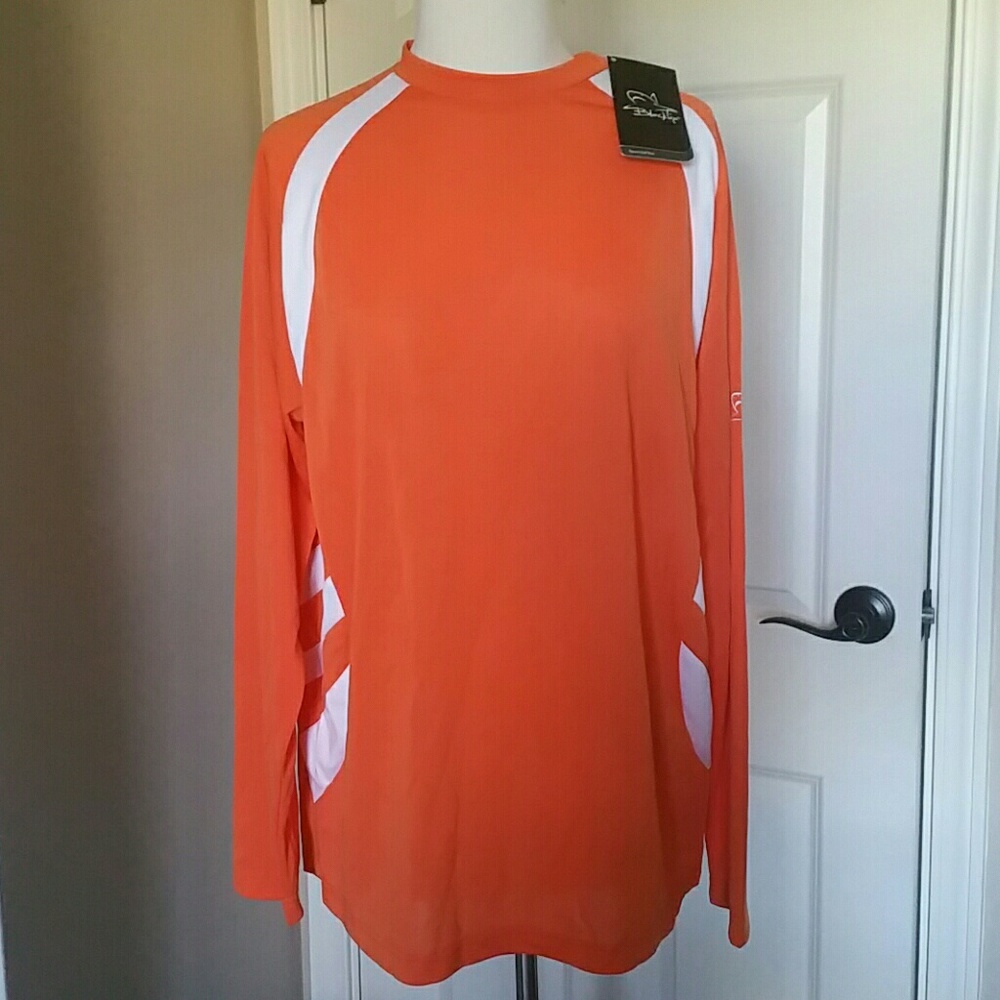 BlackTip Orange Rashguard Long Sleeve Shirt M L